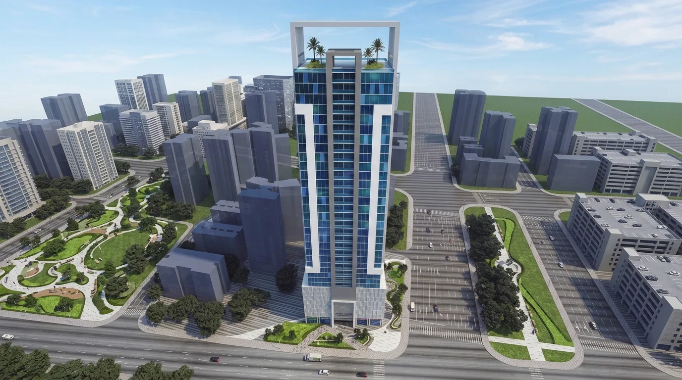 Exterior visual of a residential tower