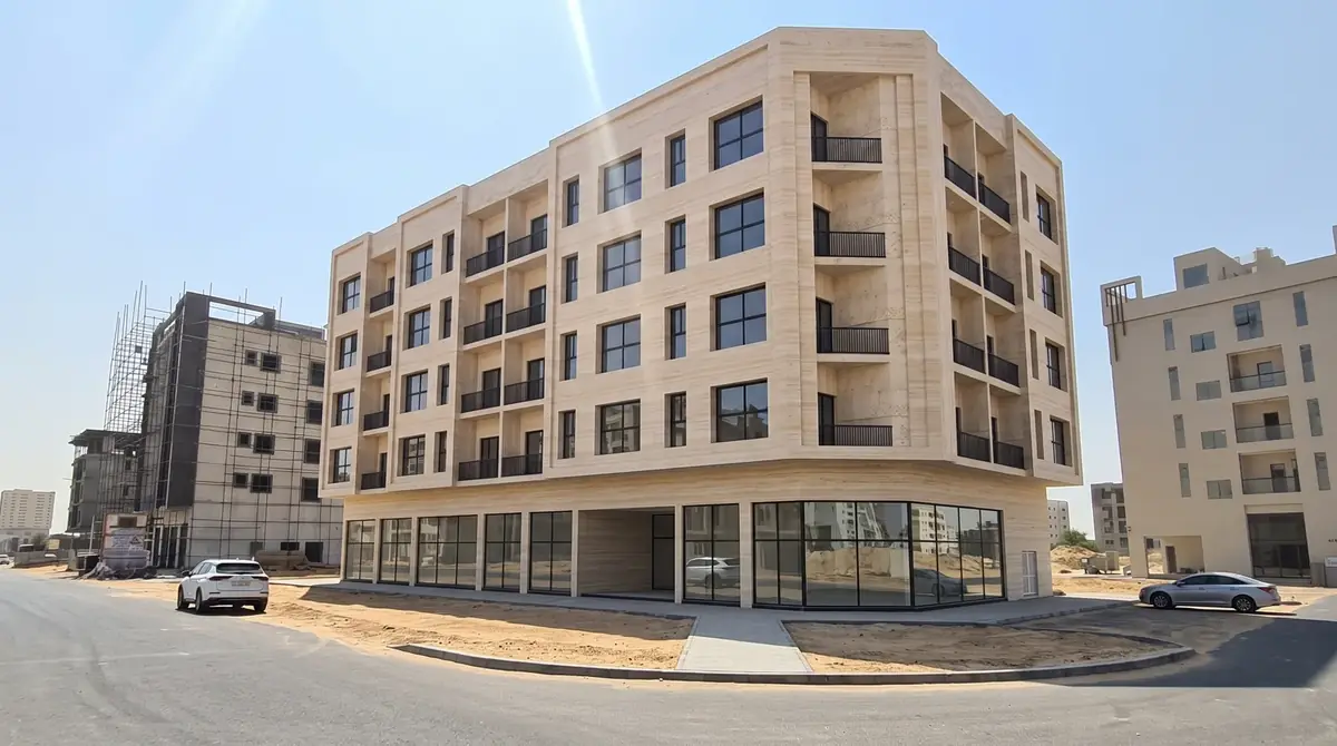 Generated exterior render of a residential building