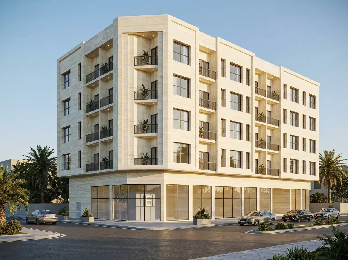 AI exterior render of a residential building